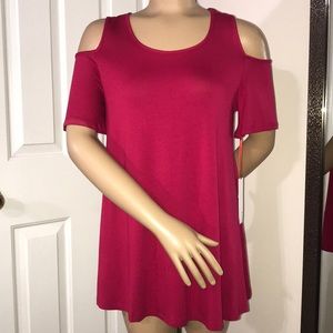 Elle Cold Shoulder Top in Berrylicious